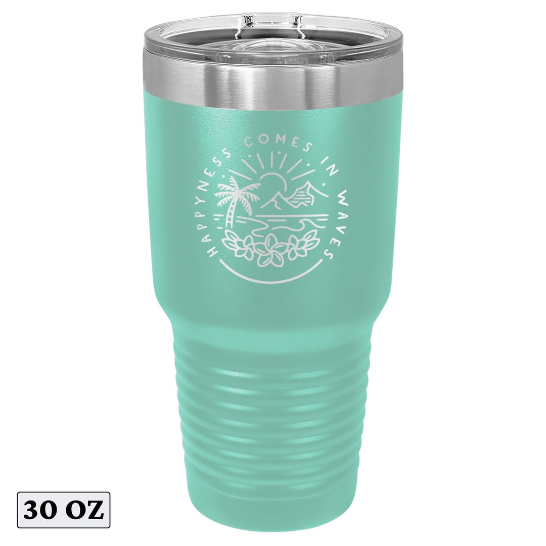 Happiness Comes in Beach Waves Beauty Tumbler Cup Mug