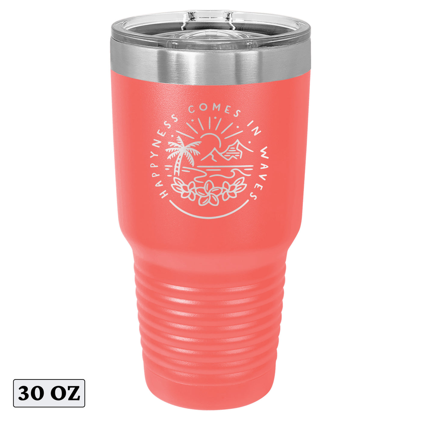 Happiness Comes in Beach Waves Beauty Tumbler Cup Mug