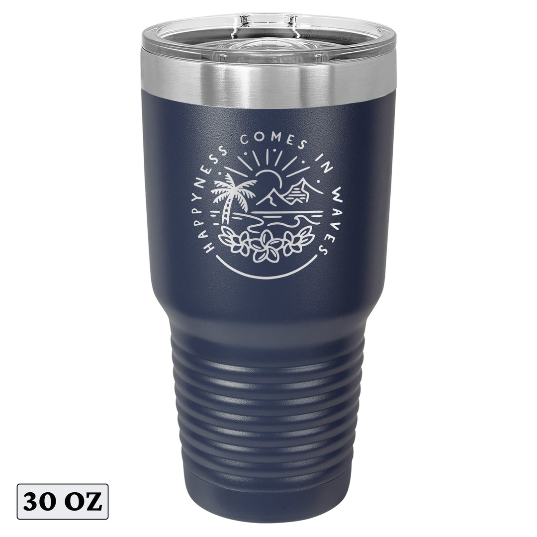 Happiness Comes in Beach Waves Beauty Tumbler Cup Mug