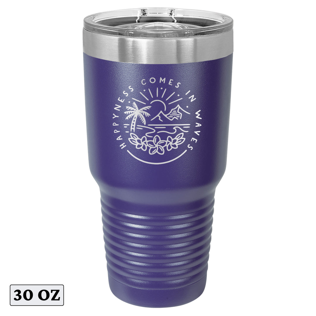 Happiness Comes in Beach Waves Beauty Tumbler Cup Mug