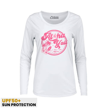 Aloha Yall, Summer Beach Fun Women Sun Protection UV Performance Shirt UPF 50+