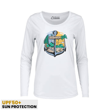 Anchor Nature Beach Mountains Women Sun Protection UV Performance Shirt UPF 50+