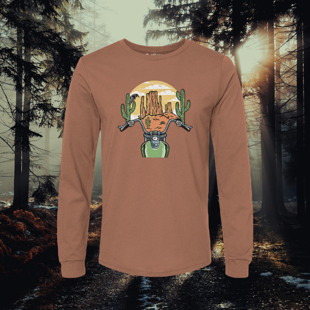 Sunset Desert-Sand Trail Ride Adventure Adult Long Sleeve Tee T-Shirt