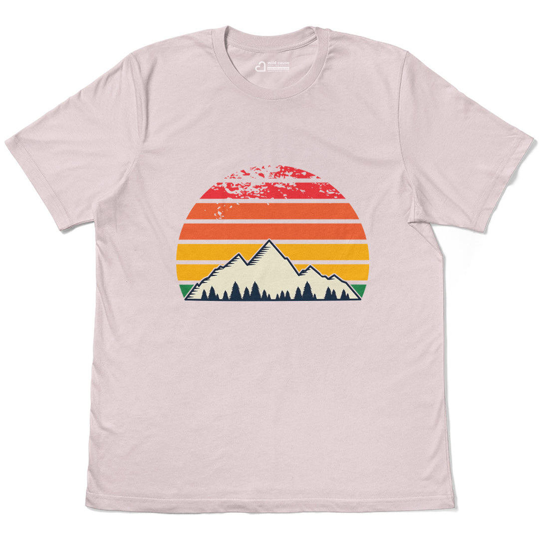 Mountain Forest Sunset Vibes Adult Cotton Tee T-Shirt
