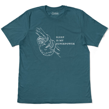 Sleep Is My Superpower Raccoon Saying Adult Cotton Tee T-Shirt