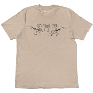 Raccoon Music Band Concert Humor Adult Cotton Tee T-Shirt