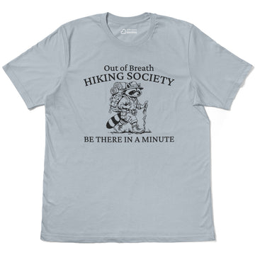 Out Of Breath Raccoon Hiking With Gear Adult Cotton Tee T-Shirt