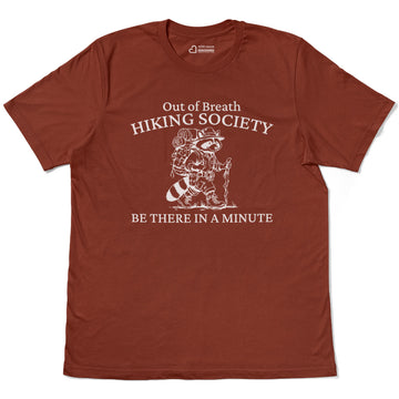 Out Of Breath Raccoon Hiking With Gear Adult Cotton Tee T-Shirt