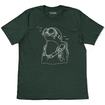 Cute Penguin With Goggles Birdwatching Adult Cotton Tee T-Shirt