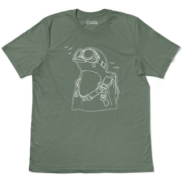 Cute Penguin With Goggles Birdwatching Adult Cotton Tee T-Shirt