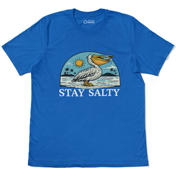 Pelican Bird Stay Salty Beach Vibe Adult Cotton Tee T-Shirt