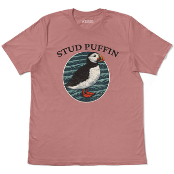 Stud Puffin Bird Nature Lover Humor Adult Cotton Tee T-Shirt