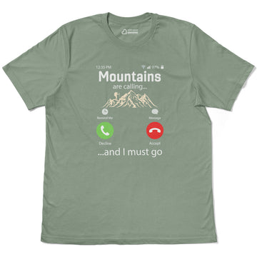 The mountains are calling hiking Adult Cotton Tee T-Shirt