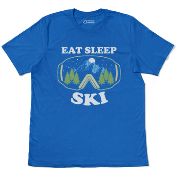 Eat Sleep Ski Life Adventure Vibes Adult Cotton Tee T-Shirt
