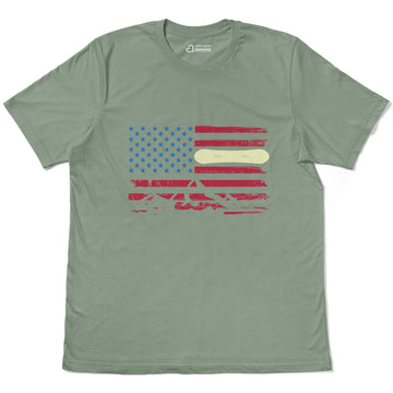 Snowboarding Patriotism American Flag Pride Adult Cotton Tee T-Shirt
