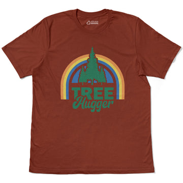 Tree Hugger Green Silhouette Forest Adult Cotton Tee T-Shirt